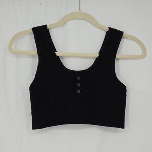 Gymshark Dames Power Down Croplette Black Power Down Sports Bra Size M